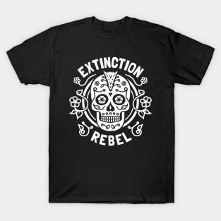 Extinction Rebel - Sugar Skull - Rebel Against Climate Crisis T-Shirt